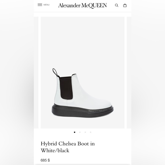 Men’s Size 10.5 (Euro Sz 43.5) Alexander McQueen Platform Leather Chelsea Boots - Picture 3 of 17